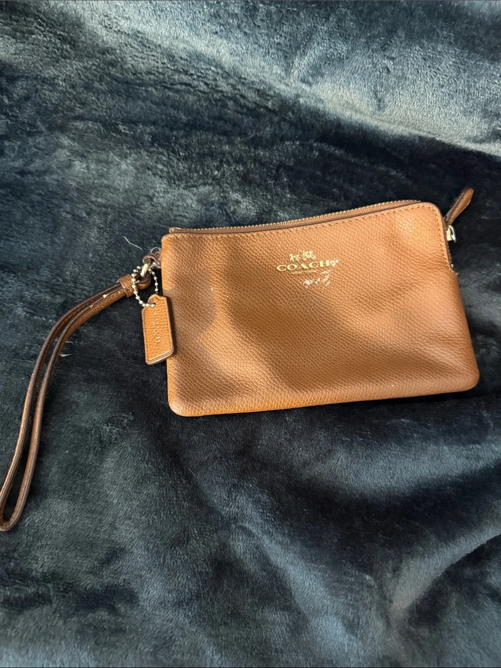 Coach Brown Leather Wristlet Pouch
